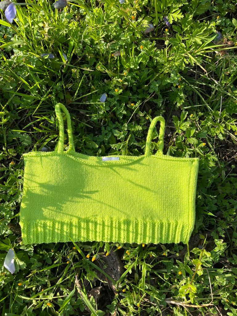 Hilal Hand Knit Top - Neon Green - Moxie TLV