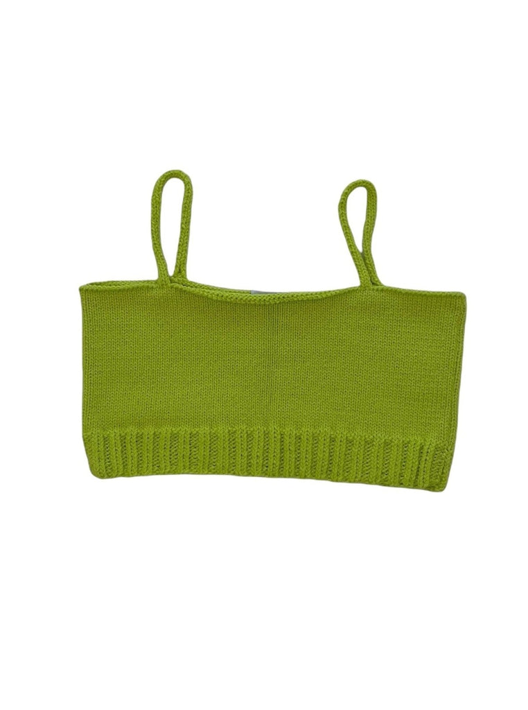 Hilal Hand Knit Top - Neon Green - Moxie TLV