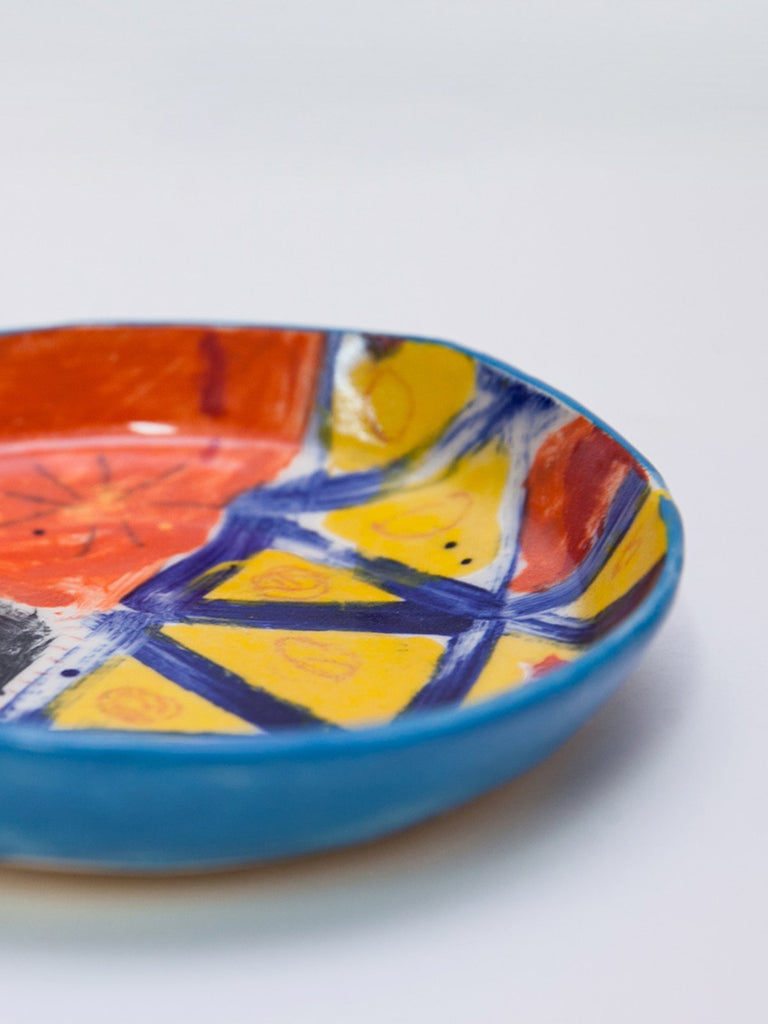 Yaara Oren Granny Ceramic Plate- Abstract Artwork I - Moxie Tel-Aviv