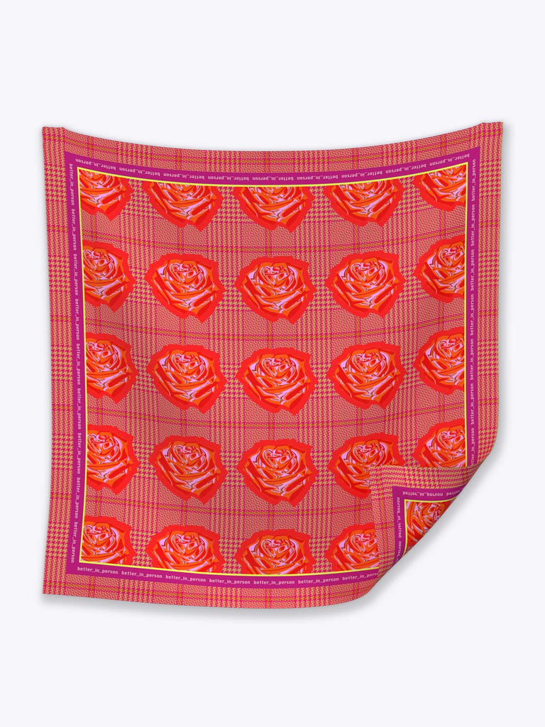 Better in Person Roza Red Silk Scarf - Moxie TLV