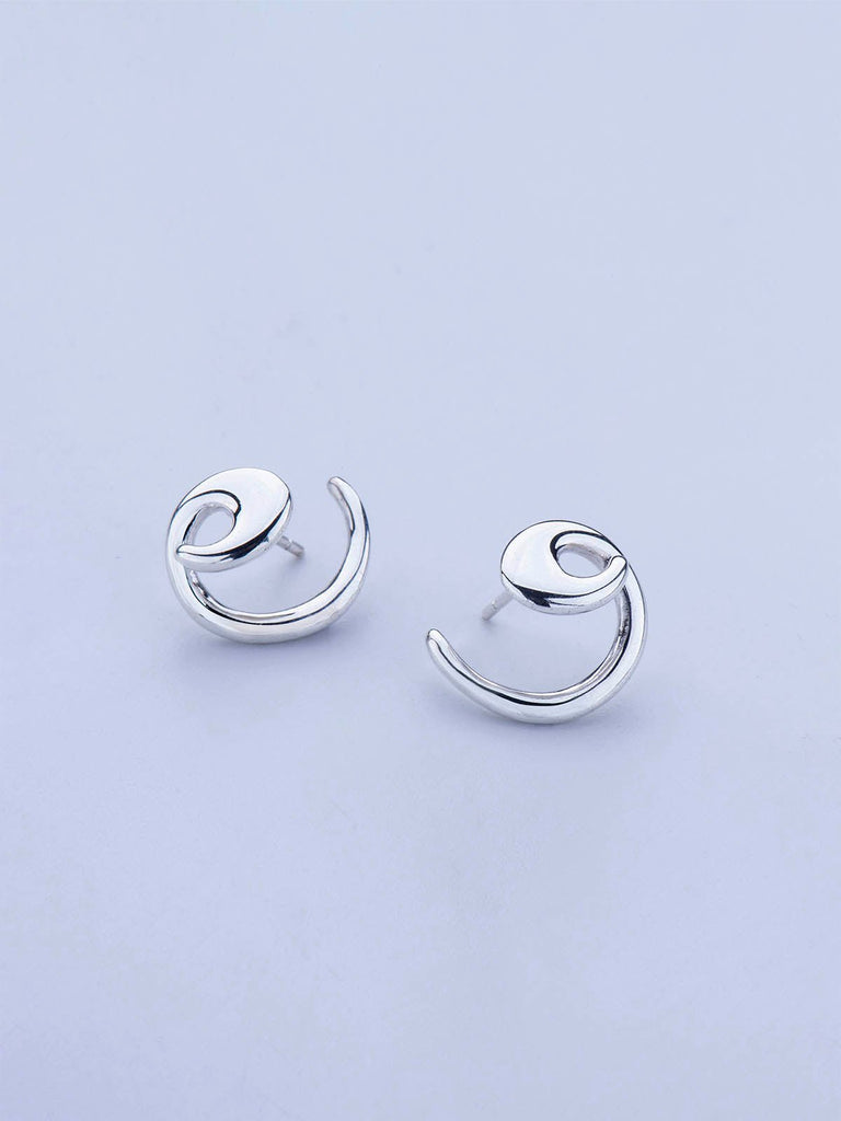 Born From Rock Silver Spiral Stud - Moxie TLV