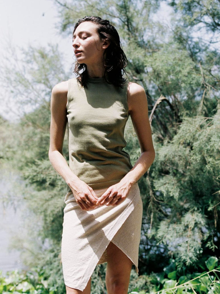 Frett Linen Wrap Skirt - Flax - Moxie TLV