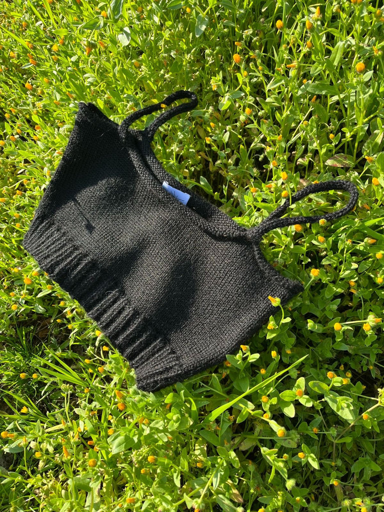 Hilal Hand Knit Top - Black - Moxie TLV