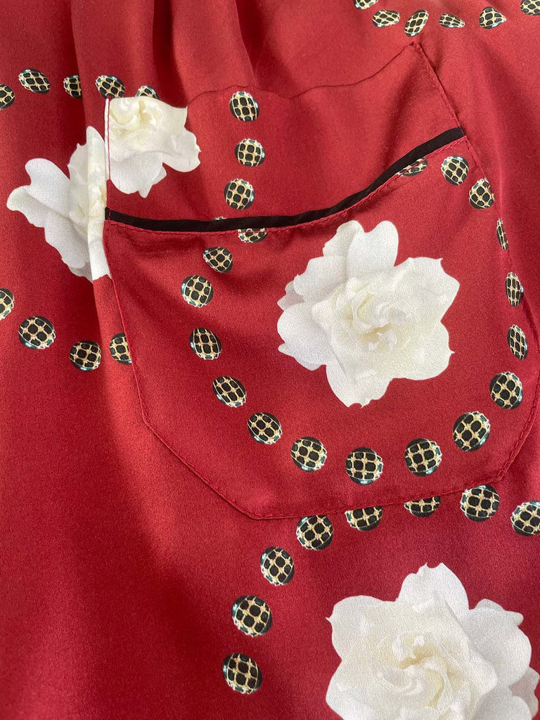 Ronna Nice Iman Silk Shirt - Red Blanch Print - Moxie TLV