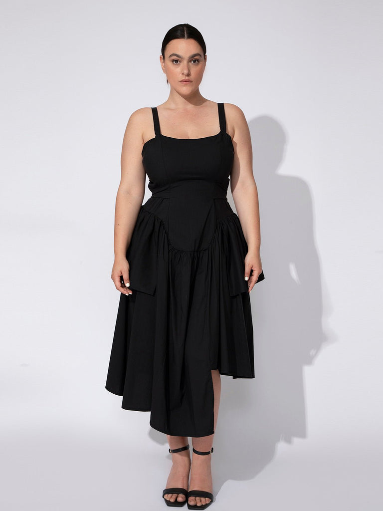 Shahar Avnet Lilly Cotton Dress - Black - Moxie TLV