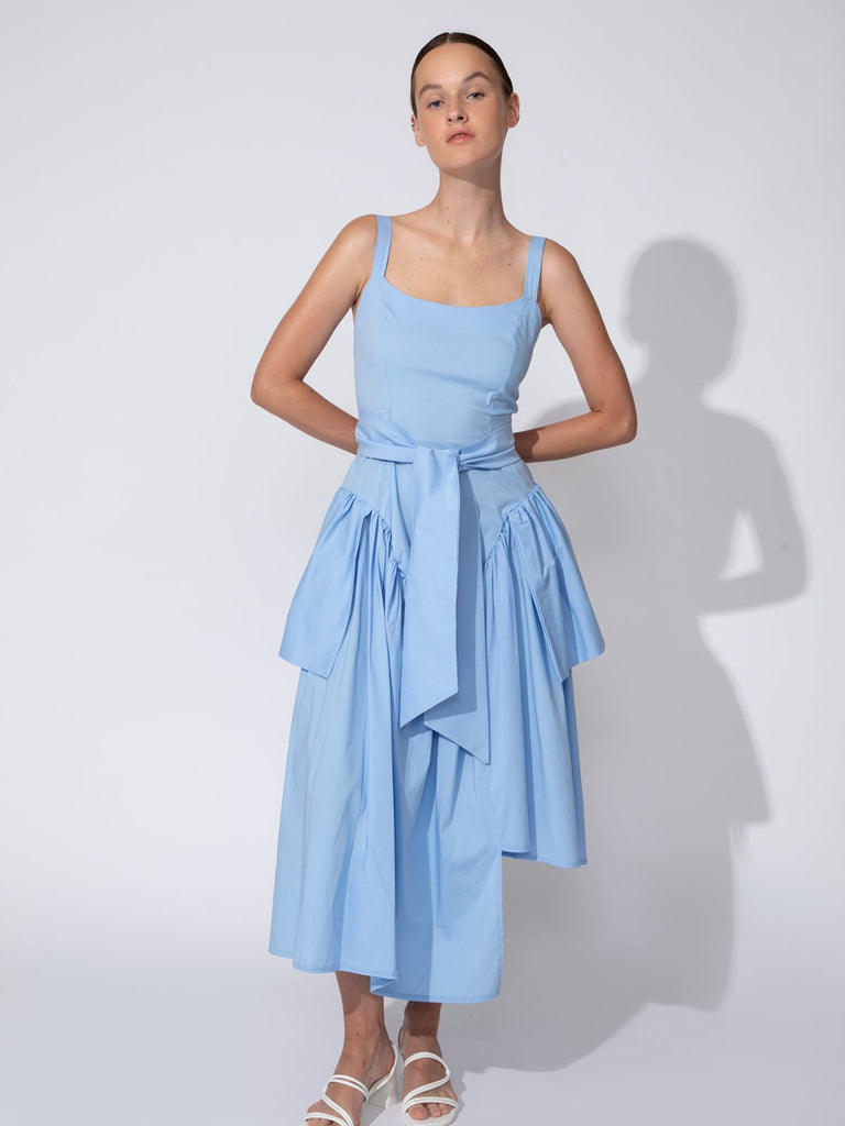 Shahar Avnet Lilly Cotton Dress - Light Blue - Moxie TLV