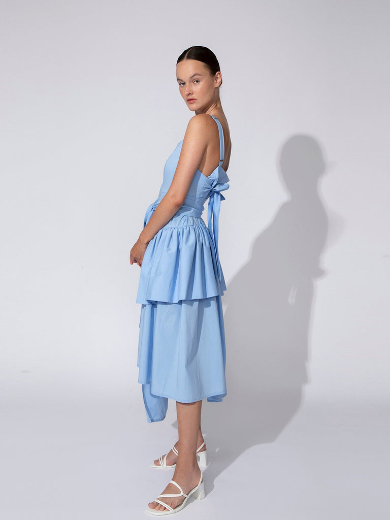 Shahar Avnet Lilly Cotton Dress - Light Blue - Moxie TLV