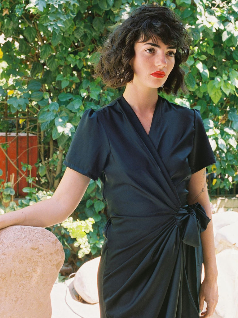 Shahar Avnet Tulip Black Short-Sleeve Dress - Moxie TLV
