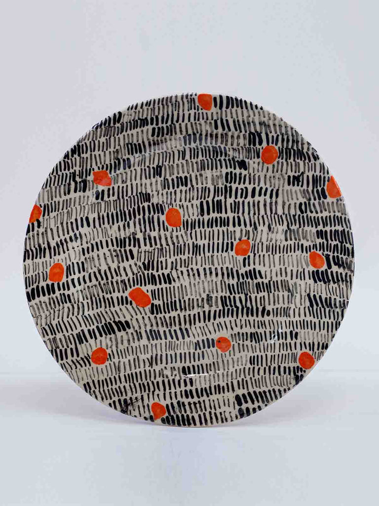Yaara Oren Avinoam Ceramic Plate- Dots IX Artwork - Moxie Tel-Aviv