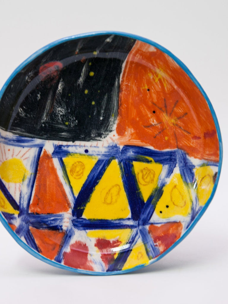 Yaara Oren Granny Ceramic Plate- Abstract Artwork I - Moxie Tel-Aviv